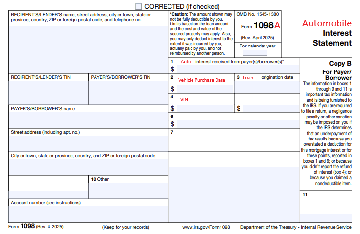 IRS Form 1098-VLI Form 1098-VLI reporting solution